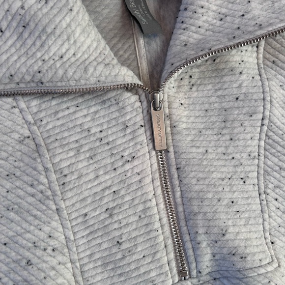 Sweaty Betty Radiant 1/4 zip ribbed Heathered heavyweight sweatshirt. Boxy. EUC - Picture 8 of 16